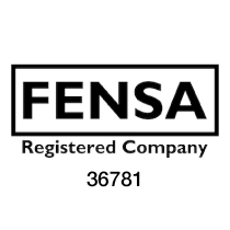The fensa logo in black on a white background.